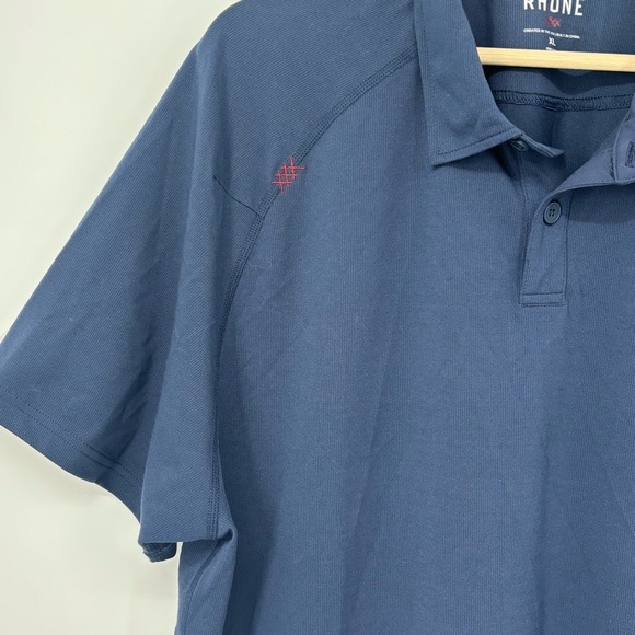 RHÔNE 2pc Navy and Red Polo men’s Shirt Sz XL performance golf lot - Picture 5 of 16